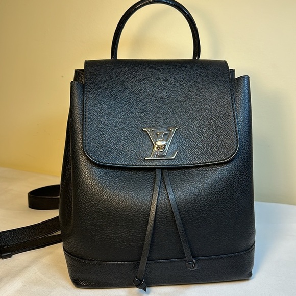 COA Louis Vuitton Calfskin LockMe Backpack Silver Hdw #DU3196 France 2016 - Picture 1 of 17